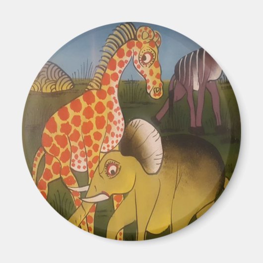 アフリカントリオアートプリント マグネット (正面)