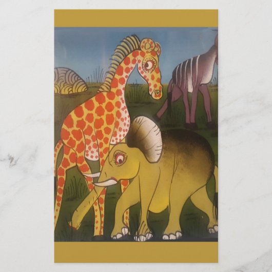 アフリカントリオアートプリント 便箋 (正面)