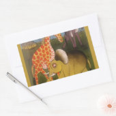 アフリカントリオアートプリント 長方形シール (封筒)