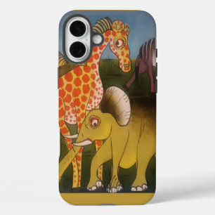 アフリカントリオアートプリント iPhone 16 PLUSケース