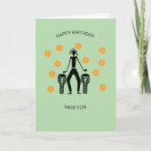 アフリカンドラミングとハッピーヴィーブ誕生日 カード (正面)