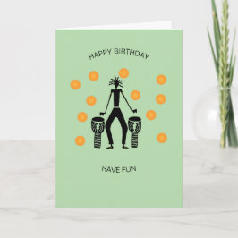 アフリカンドラミングとハッピーヴィーブ誕生日 カード