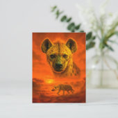 アフリカンハイエナの二重暴露ポートレート シーズンポストカード (スタンド正面)