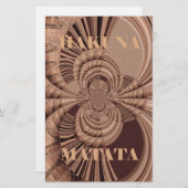 アフリカンハクナマタタフラクタルアートプリント/グラフィック 便箋 (正面/裏面)