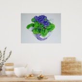 アフリカンバイオレット ポスター (キッチン)