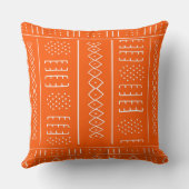 アフリカンパターンオレンジ装飾用クッション クッション (裏面)