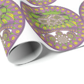 アフリカンパープルとイエローの万華鏡のように千変万化するパターン 伝統的 ラッピングペーパー (ロールコーナー)