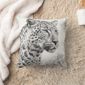 アフリカンヒョウ鉛筆スケッチ クッション (ブランケット)