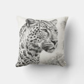 アフリカンヒョウ鉛筆スケッチ クッション (裏面)