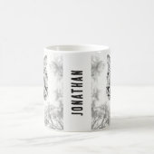 アフリカンヒョウ鉛筆スケッチ コーヒーマグカップ (中央)