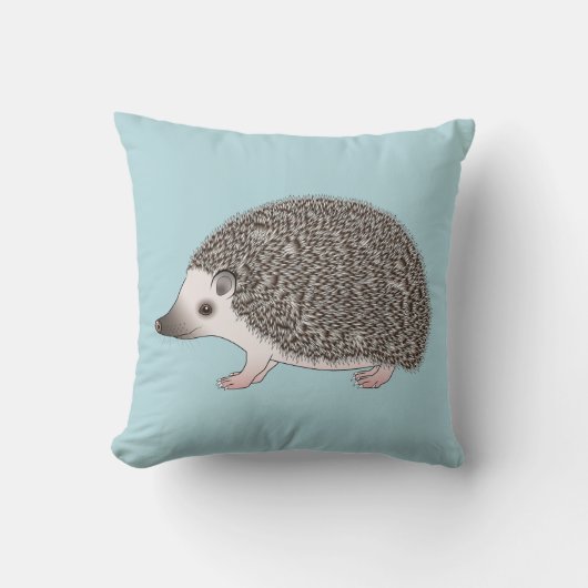 アフリカンピグミーハリネズミかわいい漫画イラストレーション クッション (正面)