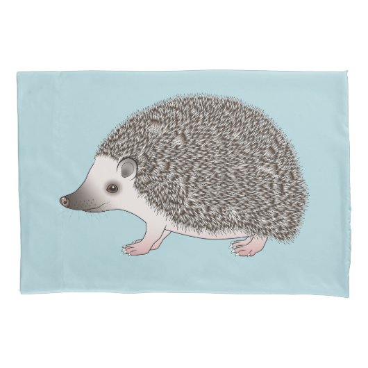 アフリカンピグミーハリネズミかわいい漫画イラストレーション 枕カバー (正面左)