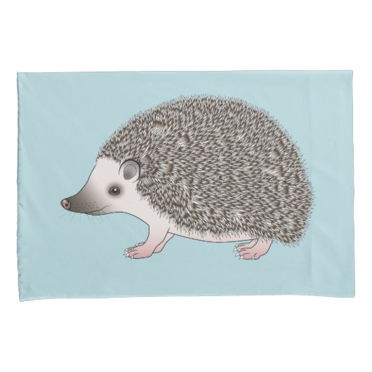 アフリカンピグミーハリネズミかわいい漫画イラストレーション 枕カバー (正面右)