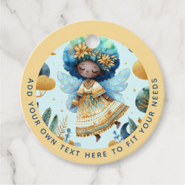 アフリカンフェアリー誕生日ティール（緑がかった色）金ゴールドピンクプリンセス フェイバータグ