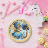 アフリカンフェアリー誕生日ティール（緑がかった色）金ゴールドピンクプリンセス ペーパープレート (パーティー)