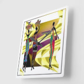 アフリカンフェスティバ スクエア壁時計 (傾斜)