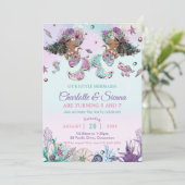 アフリカンブラウンメルメイドツインズシスターズ誕生日 招待状 (スタンド正面)