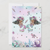 アフリカンブラウンメルメイドツインズシスターズ誕生日 招待状 (裏面)