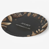 アフリカンブラウン伝統的ナイジェリアブライダルシャワー ペーパープレート (アングル)