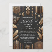 アフリカンブラウン伝統的ナイジェリアブライダルシャワー 招待状 (正面)