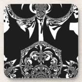 アフリカンブラック&ホワイトアートプリント コースター (正面)