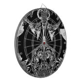 アフリカンブラック&ホワイトアートプリント ダーツボード (正面左)