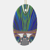 アフリカンブルーパープル装飾美術デザインプリント セラミックオーナメント (右)