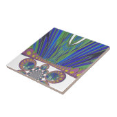 アフリカンブルーパープル装飾美術デザインプリント タイル (側面)