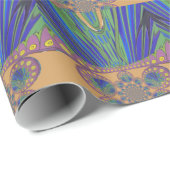 アフリカンブルーパープル装飾美術デザインプリント ラッピングペーパー (ロールコーナー)