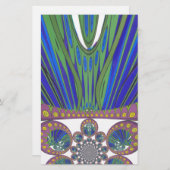 アフリカンブルーパープル装飾美術デザインプリント 便箋 (正面/裏面)