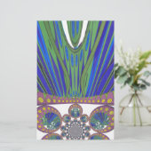 アフリカンブルーパープル装飾美術デザインプリント 便箋 (スタンド正面)