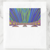 アフリカンブルーパープル装飾美術デザインプリント 長方形シール (バッグ)