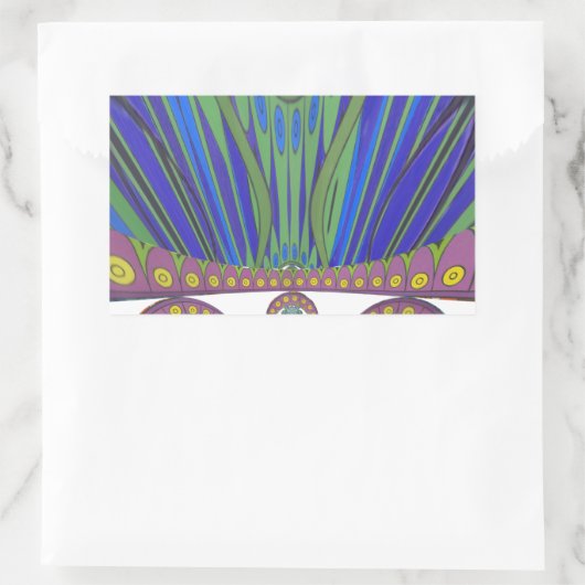 アフリカンブルーパープル装飾美術デザインプリント 長方形シール (バッグ)