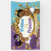 アフリカンプリンスまたはプリンセスパープル&ブルーエレガント 横断幕 (縦)