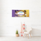 アフリカンプリンスまたはプリンセスパープル&金ゴールド エレガント 横断幕 (インサイチュ)