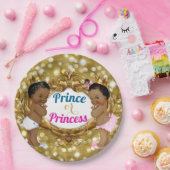 アフリカンプリンスまたはプリンセス金ゴールドグリッタープレート ペーパープレート (パーティー)