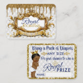 アフリカンプリンスホワイト|金ゴールドおむつラッフル エンクロージャーカード (正面/裏面)