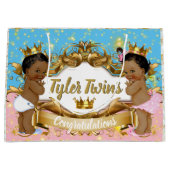 アフリカンプリンス/プリンセスピンク/ブルー金ゴールドの輝き ラージペーパーバッグ (正面)