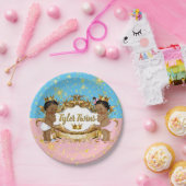 アフリカンプリンス/プリンセスピンク/ブルー&金ゴールドの輝き ペーパープレート (パーティー)