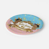 アフリカンプリンス/プリンセスピンク/ブルー&金ゴールドの輝き ペーパープレート (アングル)