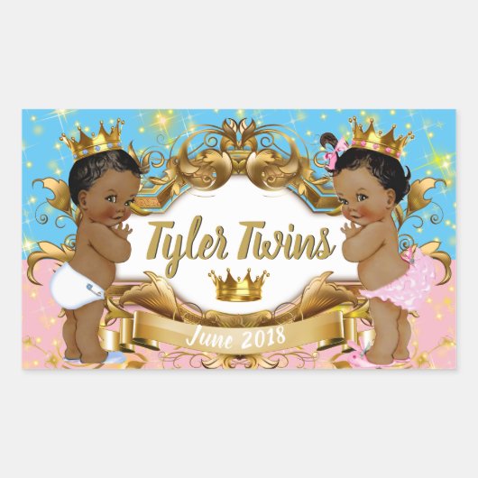 アフリカンプリンス/プリンセス王室のカラーブロックシール 長方形シール (正面)