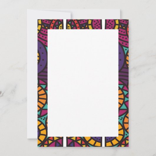 アフリカンプリントの招待状と案内状 招待状 (正面)