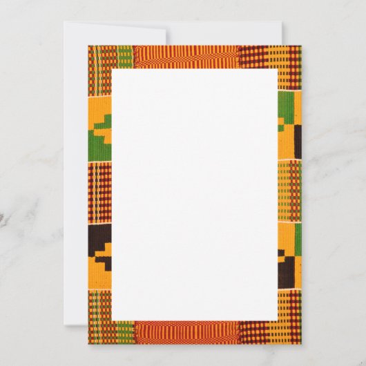 アフリカンプリントの招待状と案内 招待状 (正面)