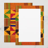 アフリカンプリントの招待状と案内 招待状 (正面/裏面)