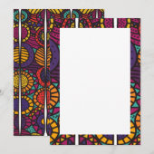 アフリカンプリントの招待状 & アナウンスメント 招待状 (正面/裏面)