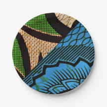 アフリカンプリントペーパーパーティープレート