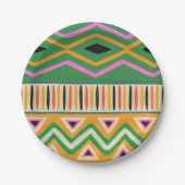 アフリカンプリントペーパーパーティープレート ペーパープレート (正面)