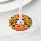 アフリカンプリント ワイングラスタグ (クローズアップ)