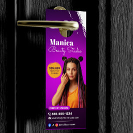 アフリカンヘアブライド美しいサロン爪、 ネイルメイクアップ ドアノブサイン