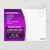 アフリカンヘアブライド美しいサロン爪、 ネイルメイクアップ ポストカード (裏面)